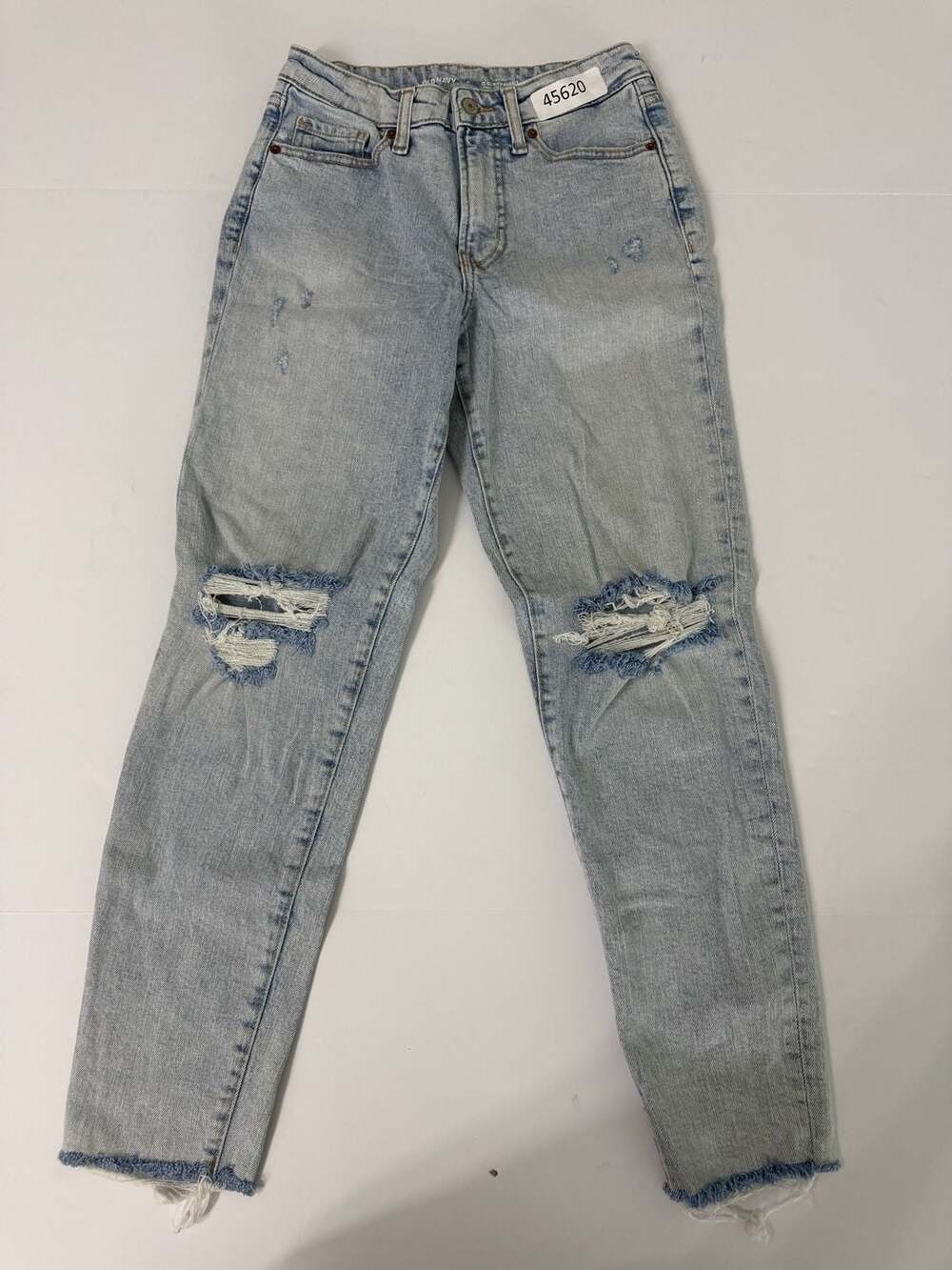 Old Navy O.G. Straight Ripped Distressed Light Wash Jeans